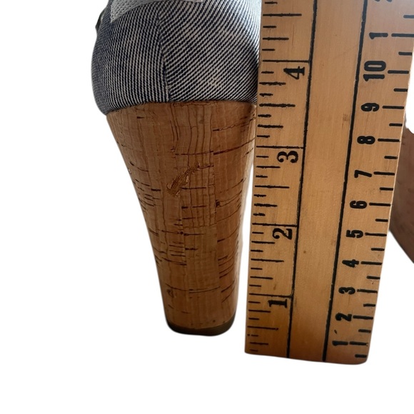 Toms Clarissa slate blue wedge heel Size 8W - Picture 10 of 11